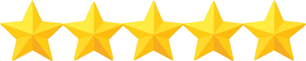 5 star rating - 5 gold stars