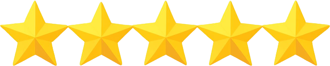 5 star rating - 5 gold stars